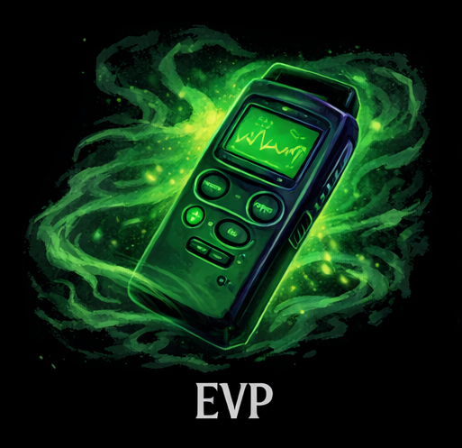 A handheld radio with a ghostly aura around it.