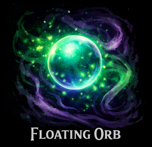 Ghostly floating orb of light.